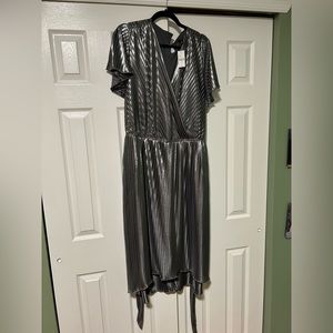 Metallic Silver Plus size dress